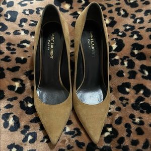 Saint Laurent Tan Suede Pumps Sz 39/8